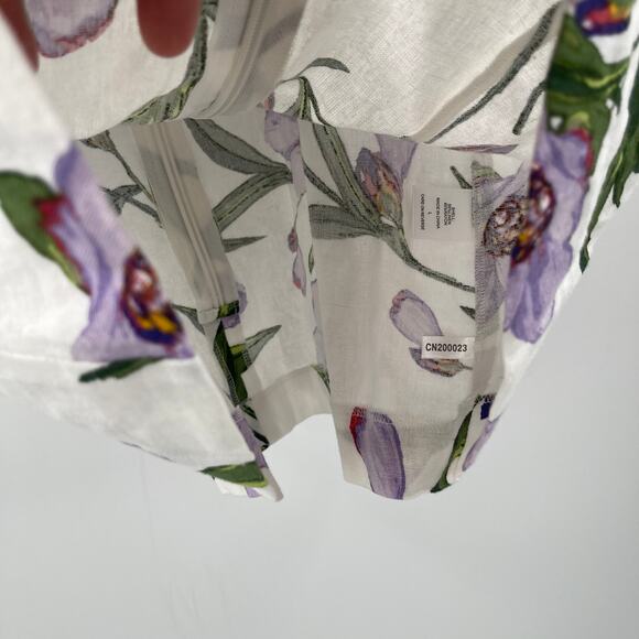 GABRIELLE UNION Balee Tank Size Large Split Hem Linen Blend Floral Summer NWT - Picture 12 of 14